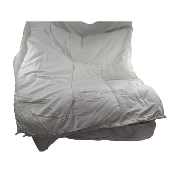 UTOPIA! PURE WHITE, BOXED EDGE, QUILTED DOWN ALTERNATIVE COMFORTER! SZ FULL - Picture 12 of 14